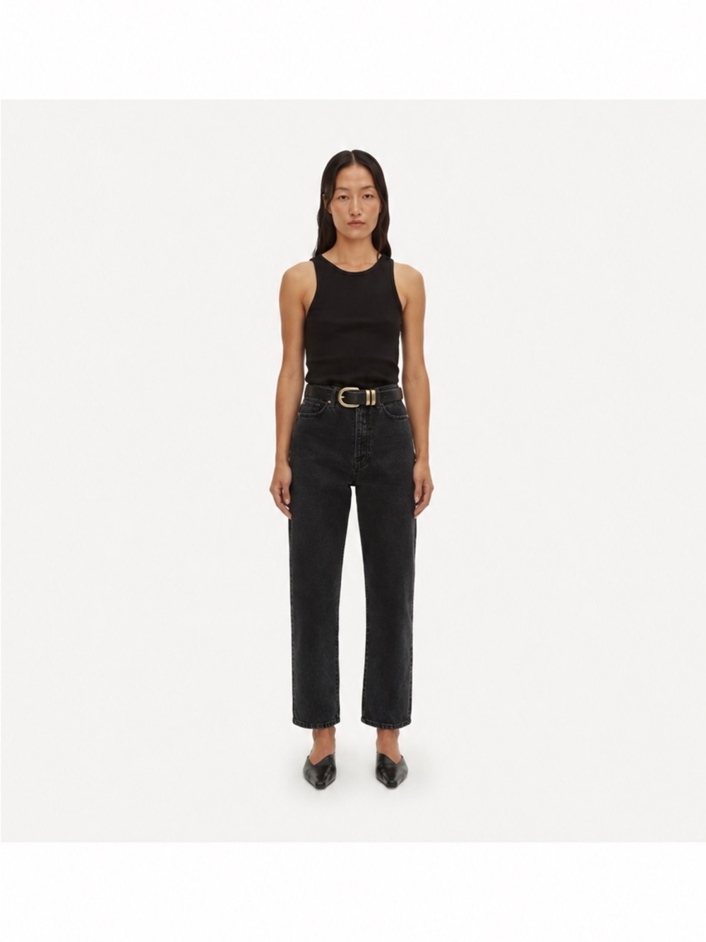 By Malene Birger Jeans Womens 28 Black High Rise Tapered Leg - Picture 1 of 10